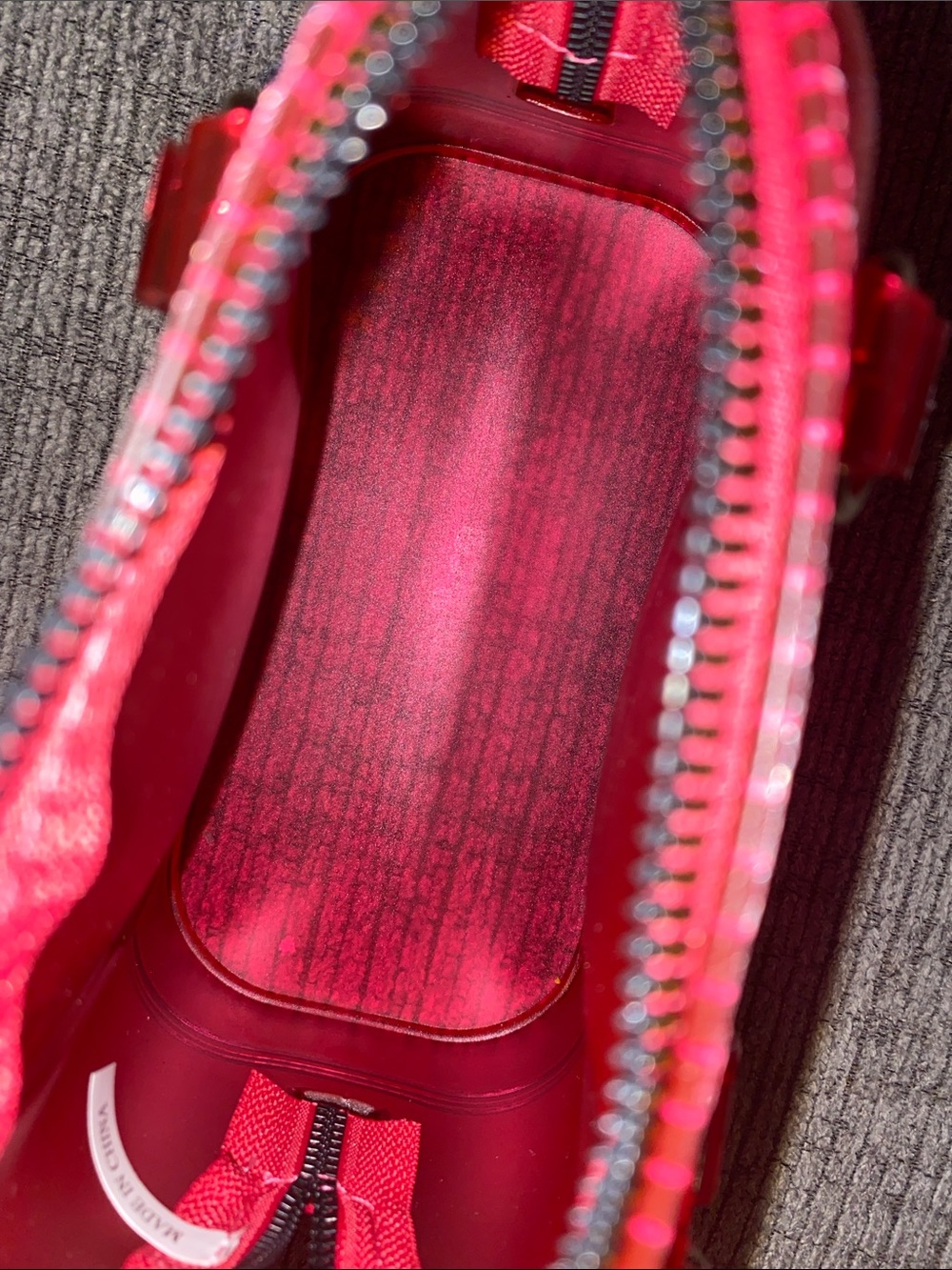 Red Clear Mini Dome Handbag with Pink Accessory Pouch - Picture 2 of 2